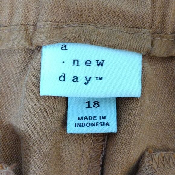 A New Day Nutmeg Brown High Waist Cuffed Rayon Pants Plussize 18 - Picture 11 of 16